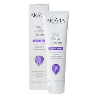 Вита-крем для рук и ногтей защитный Vita Care Cream с пребиотиками и ниацинамидом, 100 мл.