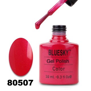 Гель-лак Bluesky 80507-Красно-малиновый с микроблеском, 10 мл.