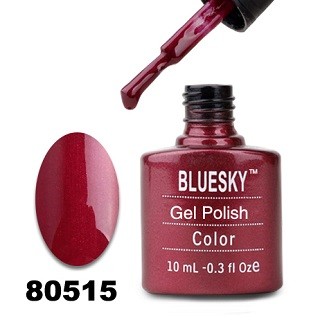Гель-лак Bluesky 80515-Темно вишневым с микроблестками, 10 мл.