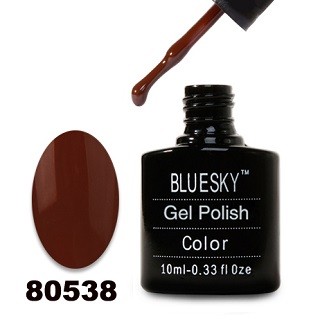 Гель-лак Bluesky 80538-Темно-коричневый,эмалевый, 10 мл.