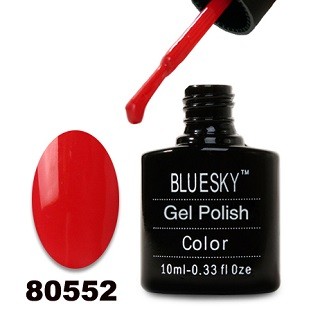 Гель-лак Bluesky 80552-Красно-коралловый, 10 мл.