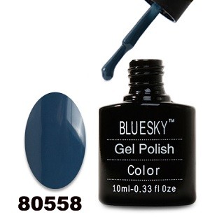 Гель-лак Bluesky 80558-Темно-голубой,плотный, 10 мл.