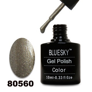 Гель-лак Bluesky 80560-Бронзовый с золотым микроблеском, 10 мл.