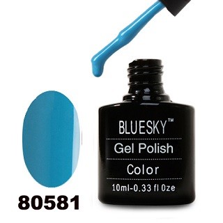 Гель-лак Bluesky 80581-Ярко-голубой,эмаль, 10 мл.