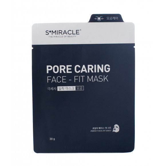 Маска для лица очищающая "S+MIRACLE" Pore Caring Face Fit Mask, 30 гр.