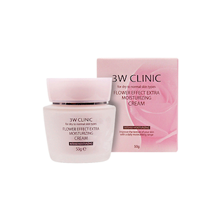 3W CLINIC Увлажняющий крем для лица с цветочными экстрактами Flower Effect Extra Moisturizing Cream, 50 гр.