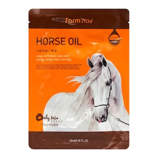 FarmStay Visible Difference Horse Oil Mask Sheet Питательная тканевая маска для лица, 23 мл.