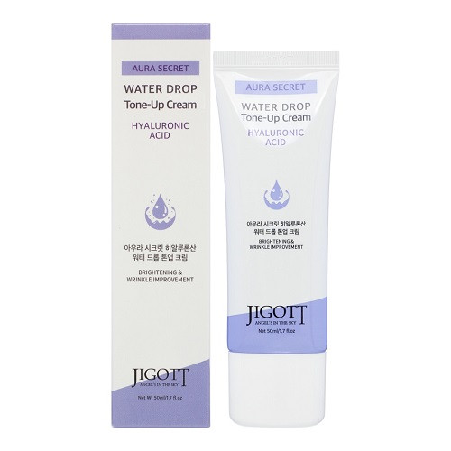 JIGOTT Aura Secret Hyaluronic Acid Water Drop Tone Up Cream Увлажняющий и выравнивающий тон крем для лица с гиалуроновой кислотой, 50 мл.