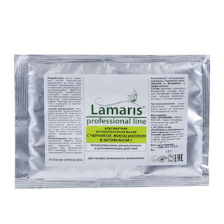 Lamaris. Альгинатная антикуперозная маска с черникой, миоксинолом и витамином С, 30 гр.