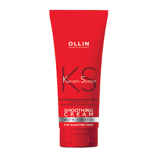 OLLIN Keratine System Разглаживающий крем с кератином для осветлённых волос, 250 мл.