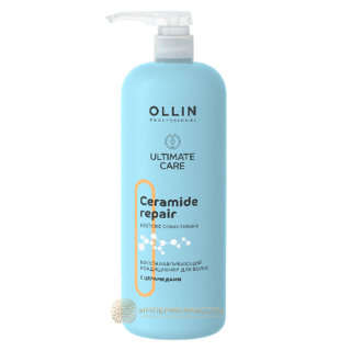 OLLIN ULTIMATE CARE Восстанавливающий кондиционер для волос с церамидами, 1000 мл.