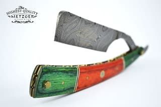 Опасная бритва DR-14350 (Orange/Green wood, Damascus steel)