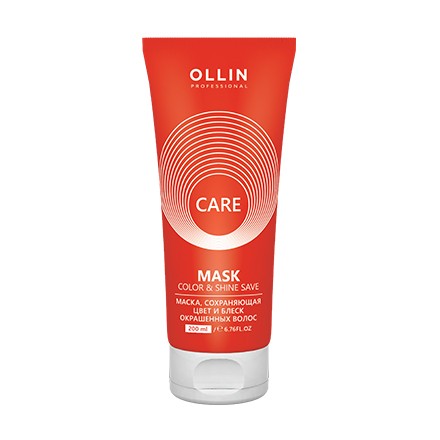 OLLIN CARE Маска сохраняющая цвет и блеск окрашенных волос Care Color&Shine Save, 200 мл.