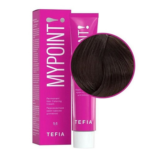 Tefia. Mypoint 5.0 светлый брюнет натуральный Перманентная крем-краска для волос, 60 мл.