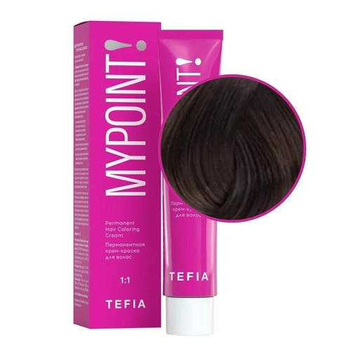 Tefia. Mypoint 5.1 светлый брюнет пепельный Перманентная крем-краска для волос, 60 мл.