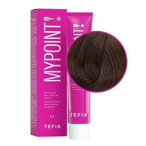 Tefia. Mypoint 6.0 темный блондин натуральный Перманентная крем-краска для волос, 60 мл.