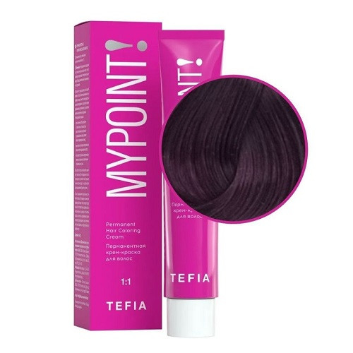 Tefia. Mypoint 6.7 темный блондин фиолетовый Перманентная крем-краска для волос, 60 мл.