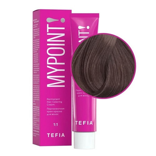 Tefia. Mypoint 6.87 темный блондин коричнево-фиолетовый Перманентная крем-краска для волос, 60 мл.
