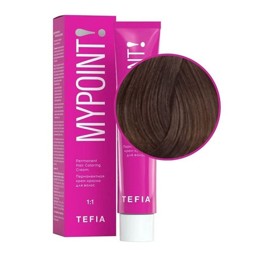 Tefia. Mypoint 6.8 темный блондин коричневый Перманентная крем-краска для волос, 60 мл.