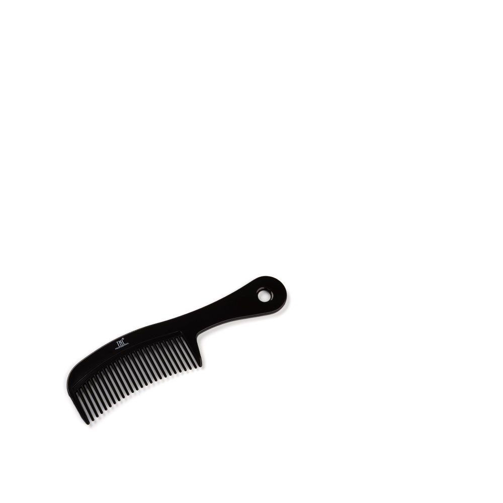 Расческа для волос TNL широкая с ручкой, 144 мм, черная