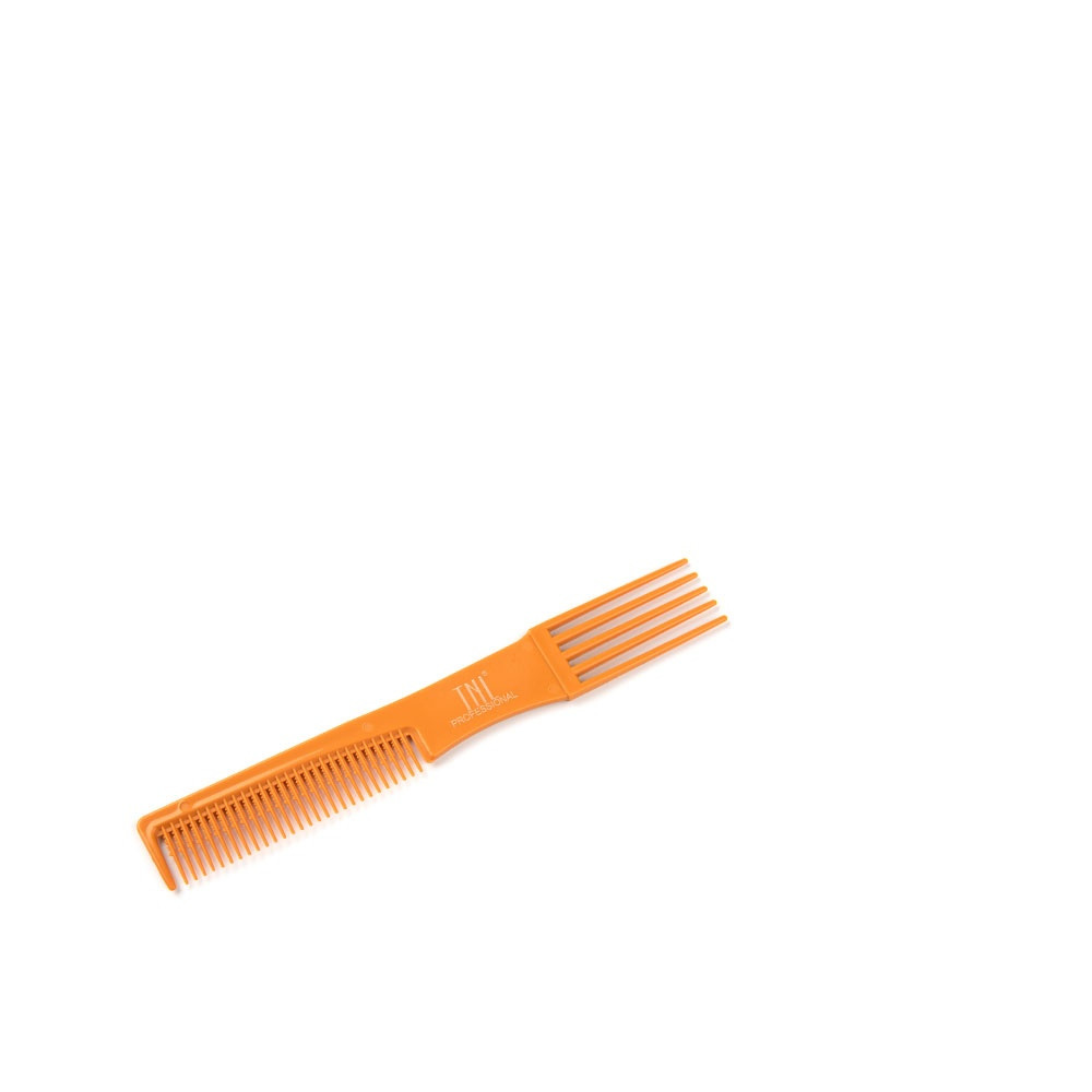 Расческа с зубчиками для начеса TNL с хвостом-вилкой, 19 мм, светло-оранжевая