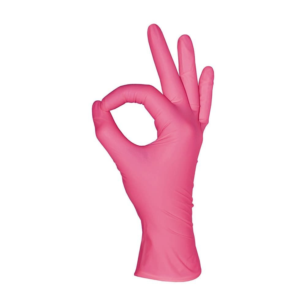 Перчатки нитриловые розовые (Ягодный) 50 пар ( 100 шт), размер S