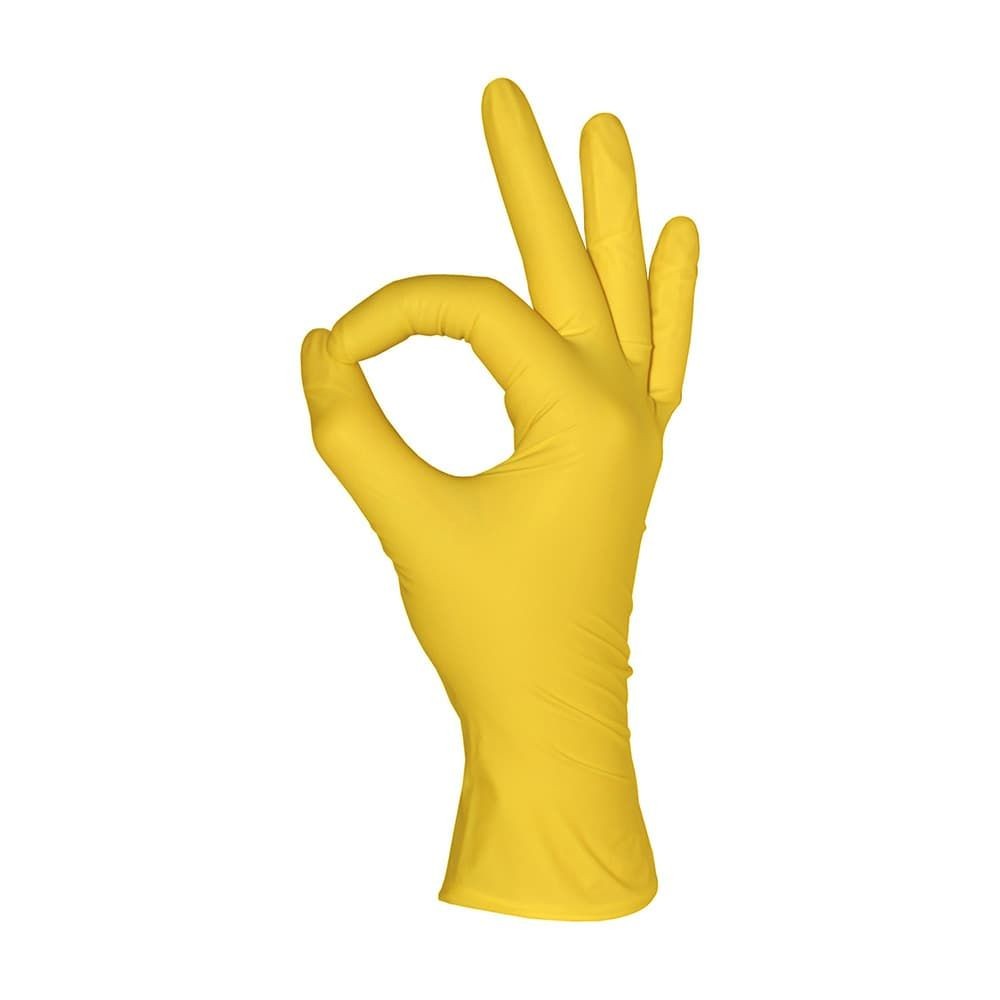 Перчатки нитриловые желтые 50 пар ( 100 шт), размер S